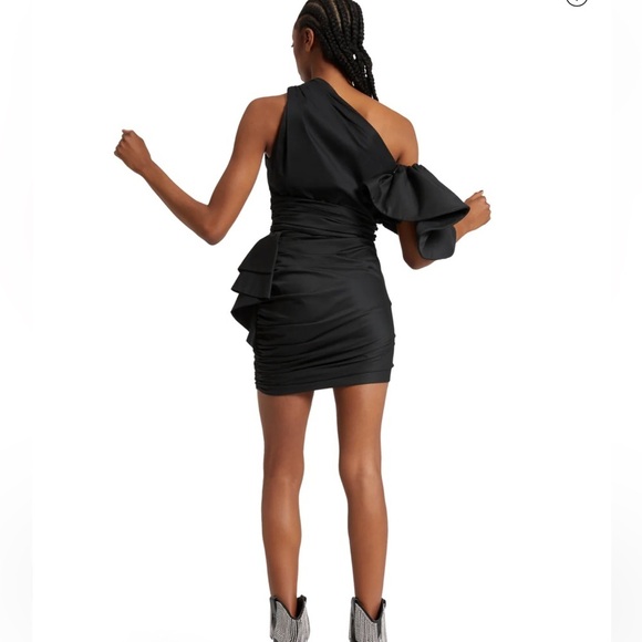 Redemption One‎ Shoulder Mini Dress in Popeline Black Sz S - Picture 3 of 7